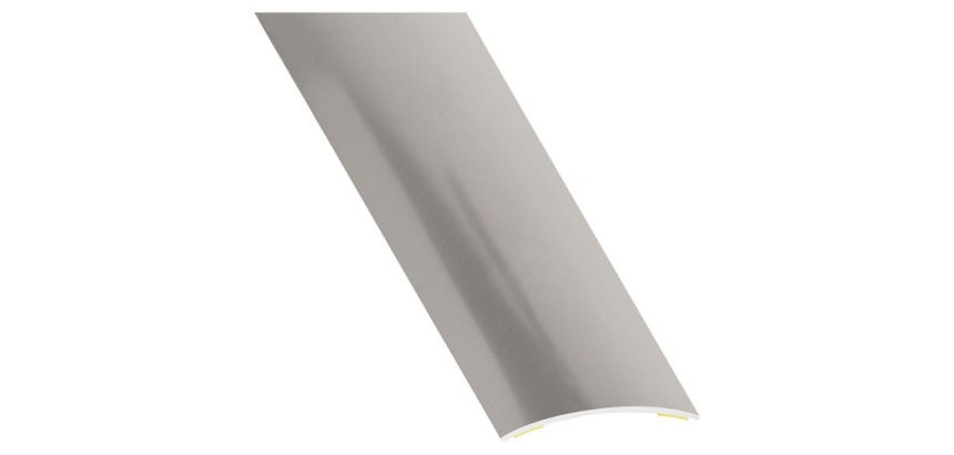 Barre de seuil adhésive - L : 830 mm - l : 30 mm - acier inox