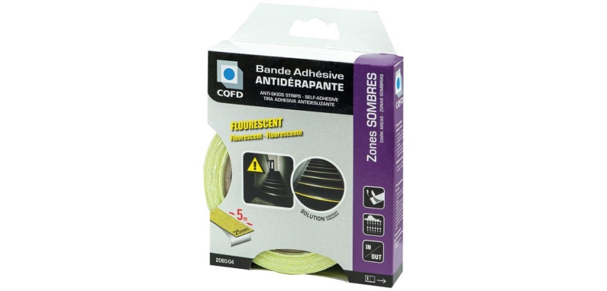 Bande adhésive antidérapante 5 m x 25 mm fluorescente