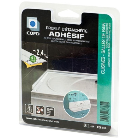 Profilé d'étanchéité adhésif souple - L : 2.4 m - l : 41 mm - blanc