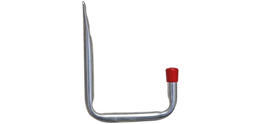 Crochet simple - mural - H 220 mm - P : 140 mm - D18 mm - gris