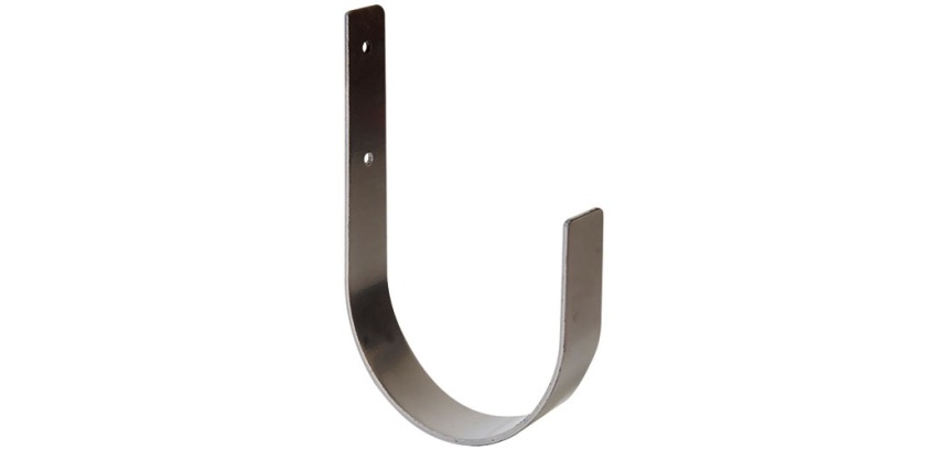 Crochet simple fer plat - H : 82 mm - H : 32 mm - l : 21 mm - ép.3 mm - gri