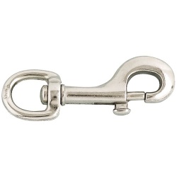 Porte-mousqueton pompe à touret - 75 mm - zamack nickelé