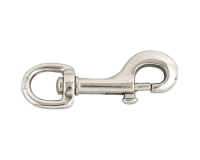 Porte-mousqueton pompe à touret - 80 mm - zamack nickelé