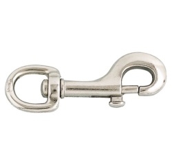 Porte-mousqueton pompe à touret - 80 mm - zamack nickelé