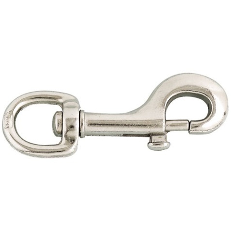Porte-mousqueton pompe à touret - 110 mm - zamack nickelé