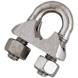 Serre-câble étrier  - D3/4 mm - acier zingué  - semelle fonte - lot de 2
