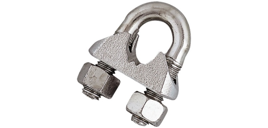 Serre-câble étrier  - D5 mm - acier zingué  - semelle fonte - lot de 2