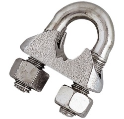 Serre-câble étrier  - D8 mm - acier zingué  - semelle fonte - lot de 2