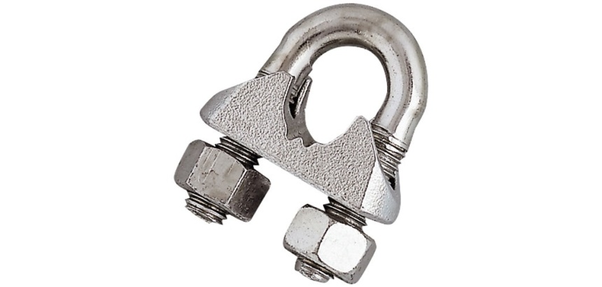 Serre-câble étrier  - D12 mm - acier zingué  - semelle fonte