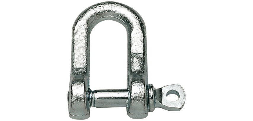 Manille droite - avec piton à œil - entraxe l : 12.5 mm - piton ép.5.5 mm -