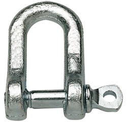 Manille droite - avec piton à œil - entraxe l : 17 mm - piton ép.7.3 mm - a
