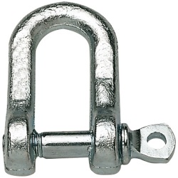 Manille droite - avec piton à œil - entraxe l : 17 mm - piton ép.7.3 mm - a