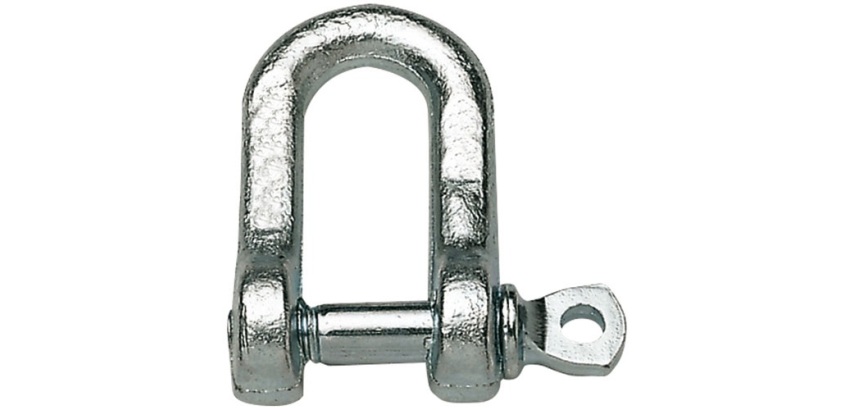 Manille droite - avec piton à œil - entraxe l : 17 mm - piton ép.7.3 mm - a