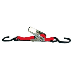 Sangle d'arrimage - avec tendeur à cliquet - en 2 parties avec crochet - L