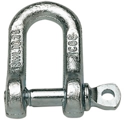 Manille droite - avec piton à œil - entraxe l : 26.5 mm - piton ép.11 mm -