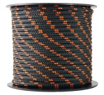Tresse polyester/ polyamide - D3 mm - L : 25 m - noir/orange