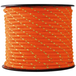 Tresse polyester/ polyamide - D3 mm - L : 25 m - orange/vert
