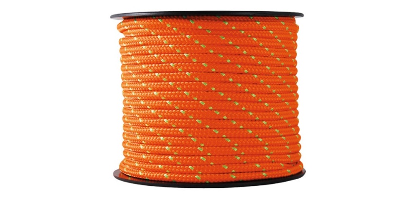 Tresse polyester/ polyamide - D3 mm - L : 25 m - orange/vert