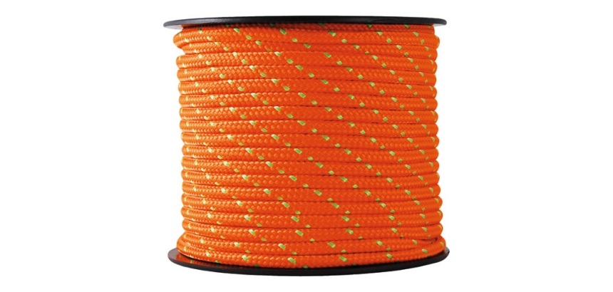 Tresse polyester/ polyamide - D3 mm - L : 25 m - orange/vert