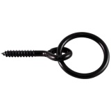 Anneau d'écurie à vis - L : 50 mm - D50 mm -  M7 -  acier zingué - noir