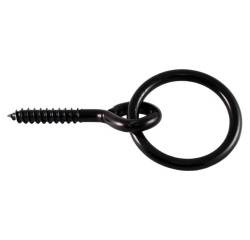 Anneau d'écurie à vis - L : 50 mm - D50 mm -  M7 -  acier zingué - noir
