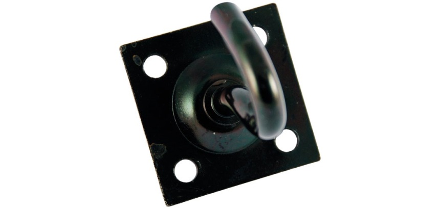 Crochet fixe - avec platine - L : 45 mm - l : 45 mm - ép.7 mm - acier zingu