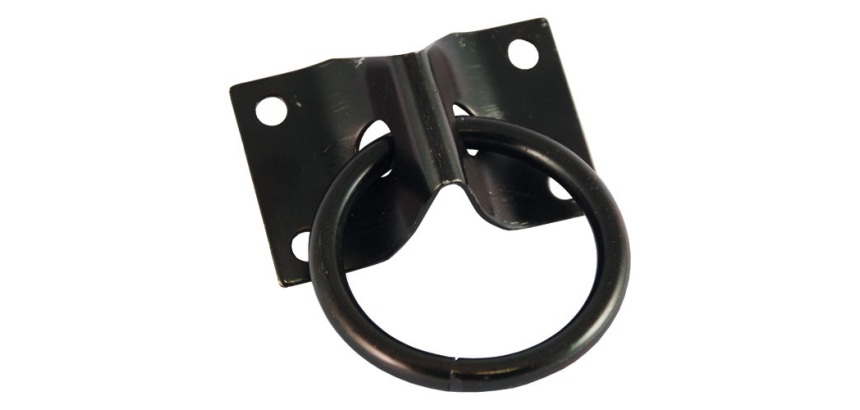 Platine à anneau - L : 70 mm - l : 45 mm - D50 mm - ép.7 mm - acier zingué