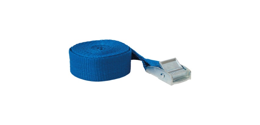 Sangle voyages et loisirs - avec came à griffes - L : 2.5 m - l : 25 mm - c