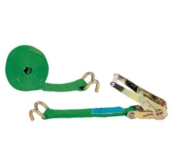 Sangle d'arrimage - avec tendeur à cliquet - crochet ouvert à chaque extémi