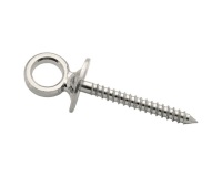 Piton à œil avec vis bois/acier- inox - fil 8 mm - 80 mm - lot de 2