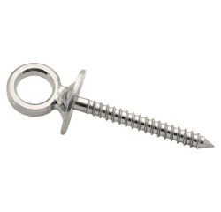 Piton à œil avec vis bois/acier- inox - fil 8 mm - 80 mm - lot de 2