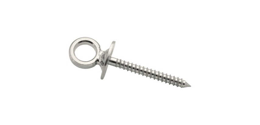 Piton à œil avec vis bois/acier- inox - fil 8 mm - 80 mm - lot de 2