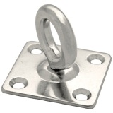 Platine carré avec anneau mobile - L : 50 mm - ép.8 mm - D19 mm - acier ino