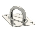 Platine œil - fil 10mm - losange - acier - inox - 80 x 120 mm