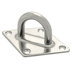 Platine œil - fil 10mm - losange - acier - inox - 80 x 120 mm