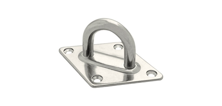 Platine œil - fil 10mm - losange - acier - inox - 80 x 120 mm
