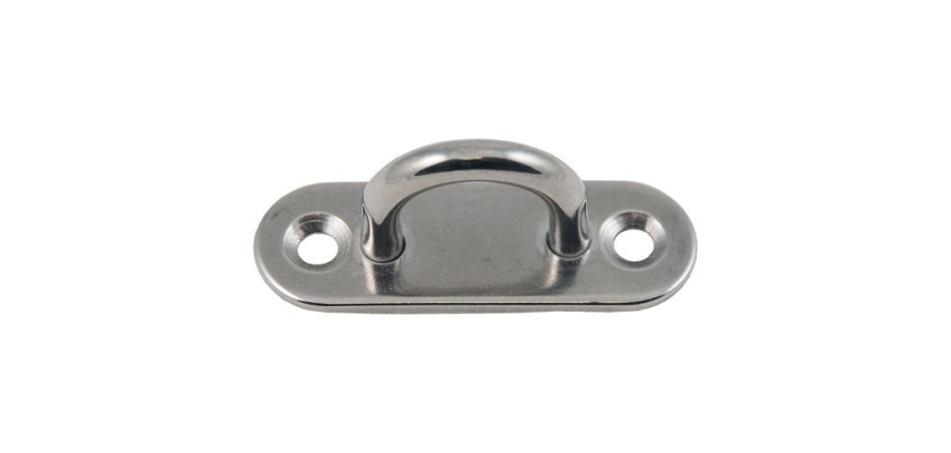 Platine à œil - L : 45 mm - l : 15 mm - D12 mm - ép.5 mm - acier inoxydable