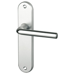 Poignée de porte intérieur - Courchevel - sur plaque - entraxe 165 mm - alu