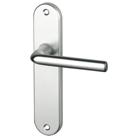 Poignée de porte intérieur - Courchevel - sur plaque - entraxe 165 mm - alu