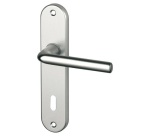 Poignée de porte intérieur - Courchevel - sur plaque - entraxe 165 mm - clé