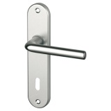 Poignée de porte intérieur - Courchevel - sur plaque - entraxe 165 mm - clé
