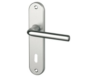 Poignée de porte intérieur - Courchevel - sur plaque - entraxe 165 mm - clé