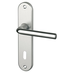 Poignée de porte intérieur - Courchevel - sur plaque - entraxe 165 mm - clé
