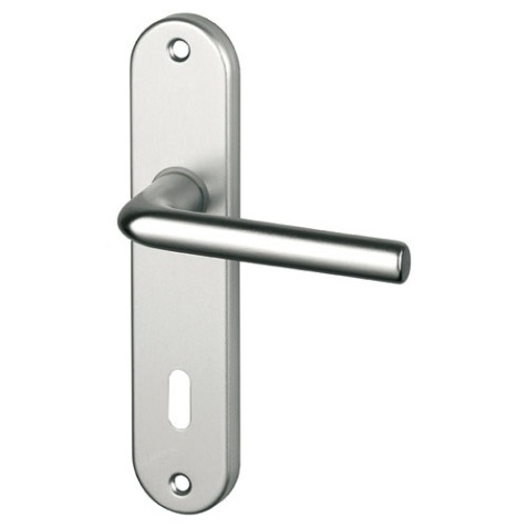 Poignée de porte intérieur - Courchevel - sur plaque - entraxe 165 mm - clé