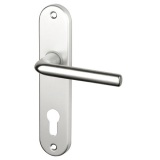 Poignée de porte extérieur - Courchevel - sur plaque - entraxe 165 mm - clé