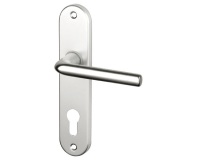 Poignée de porte extérieur - Courchevel - sur plaque - entraxe 165 mm - clé