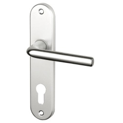 Poignée de porte extérieur - Courchevel - sur plaque - entraxe 165 mm - clé