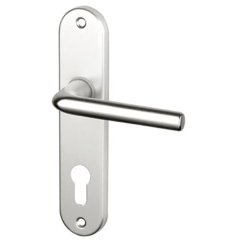 Poignée de porte extérieur - Courchevel - sur plaque - entraxe 165 mm - clé