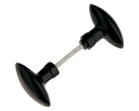 Bouton double de porte extérieur - Olives - carré de 6 mm - noir