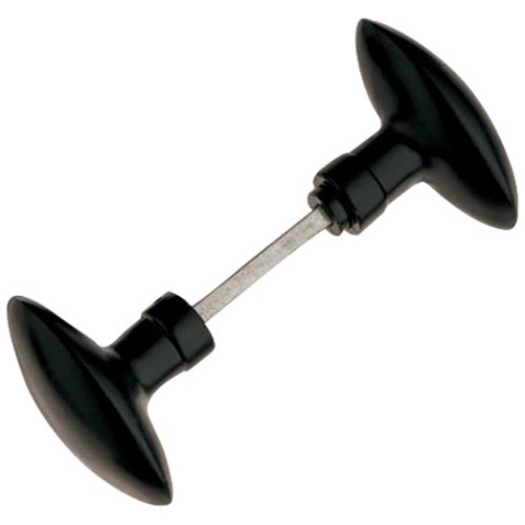 Bouton double olive aluminium noir carré de 6 mm